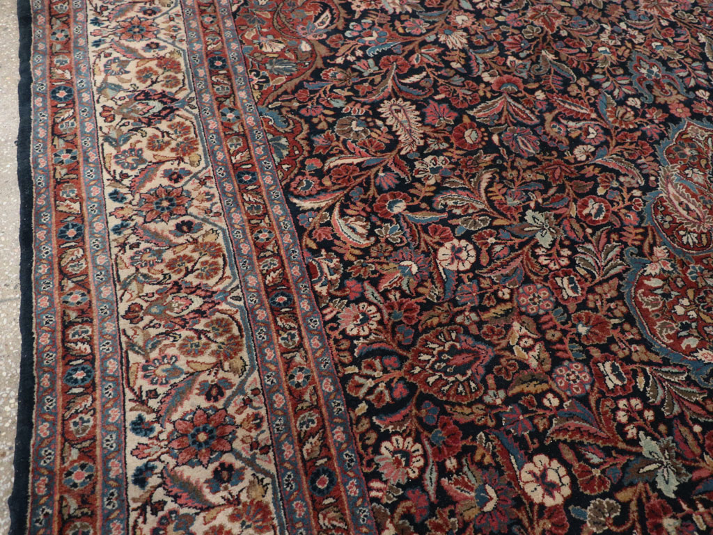 Vintage Persian Qazvin Small Room Size Carpet, No.32179 - Gss