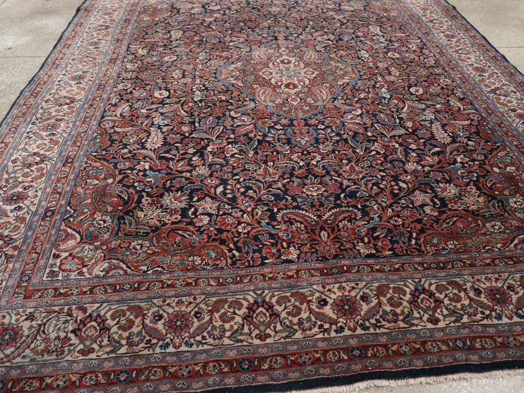 Vintage Persian Qazvin Small Room Size Carpet, No.32179 - Gss