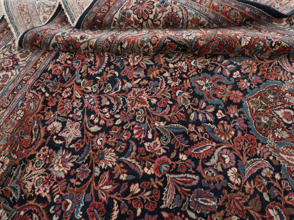 Vintage Persian Qazvin Small Room Size Carpet, No.32179 - Gss