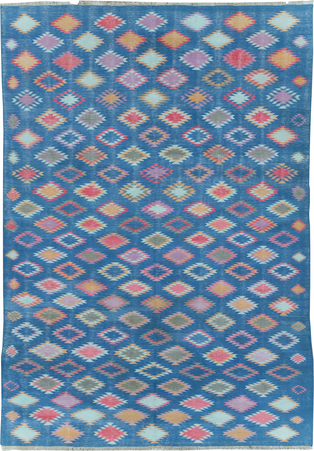 Vintage Indian Flatweave Cotton Dhurrie Accent Rug, No.32194 - Gss