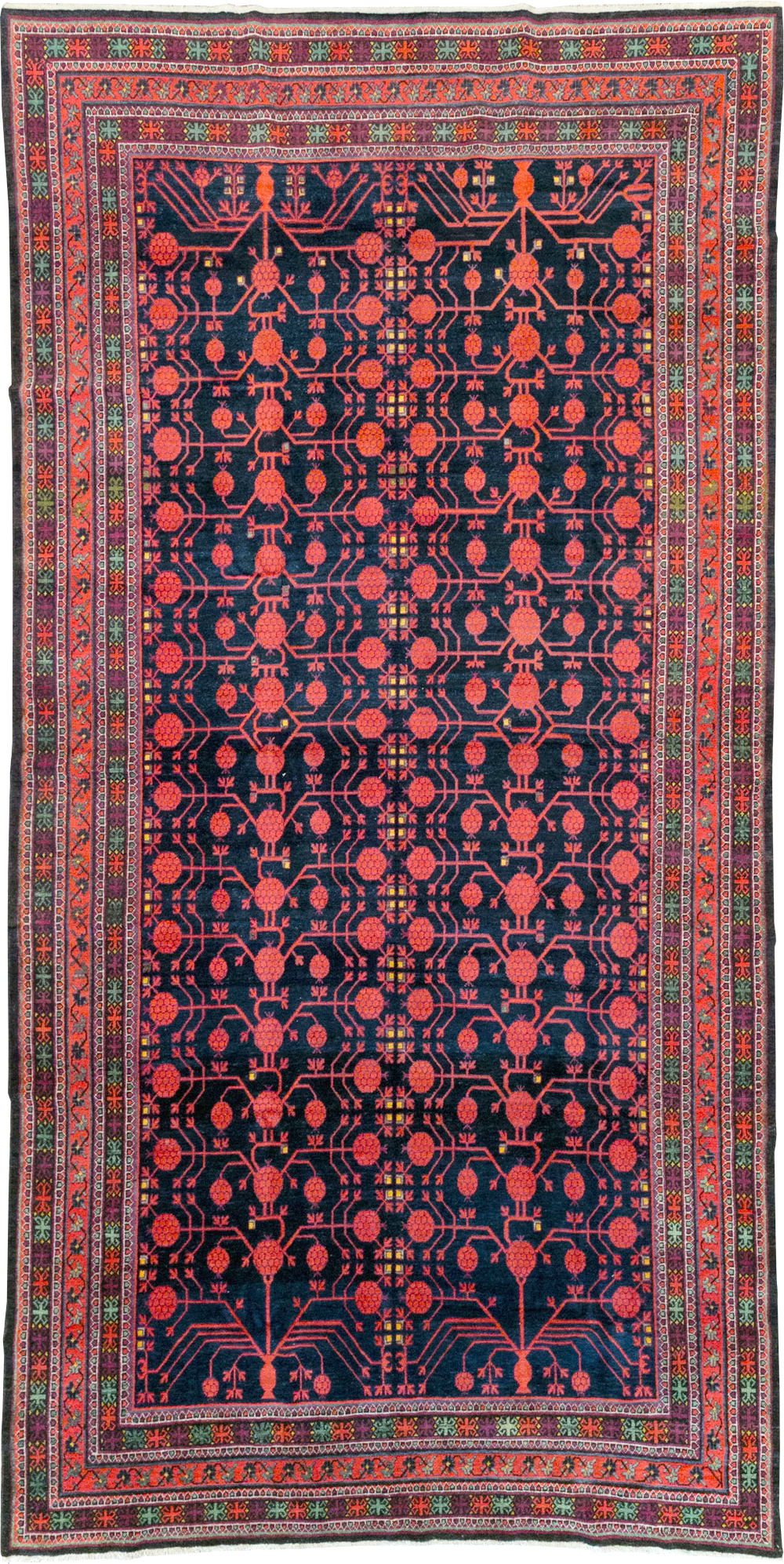 Antique East Turkestan Khotan Long and Narrow Gallery Carpet, No.32195 - Gss