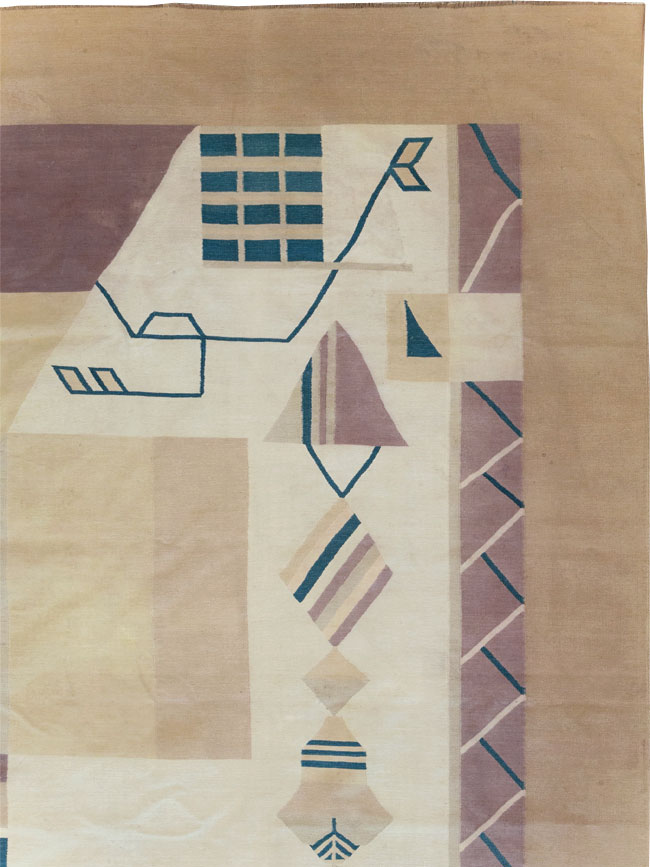 Vintage Indian Flatweave Dhurrie Oversize Carpet, No.32196 - Gss