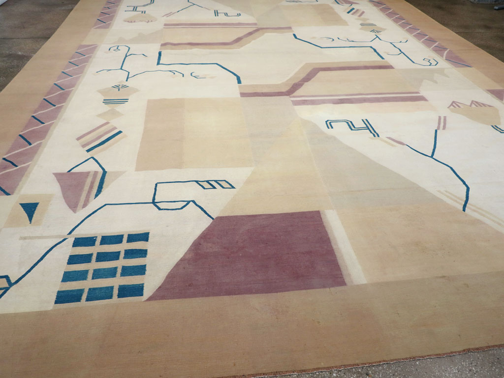 Vintage Indian Flatweave Dhurrie Oversize Carpet, No.32196 - Gss