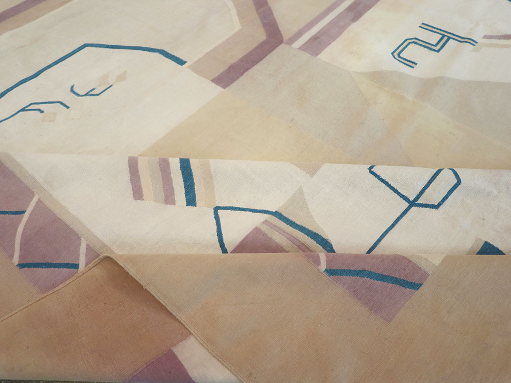 Vintage Indian Flatweave Dhurrie Oversize Carpet, No.32196 - Gss