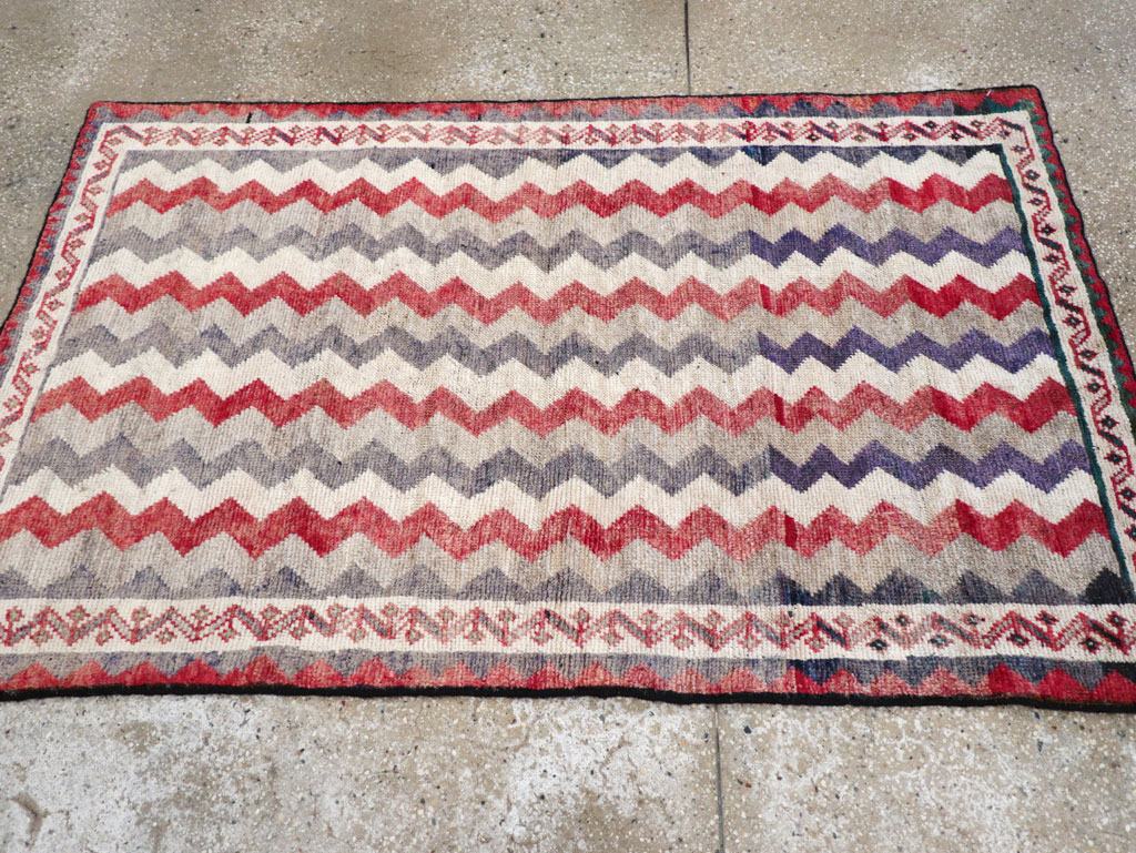 Vintage Persian Gabbeh Throw Rug, No.32198 - Gss