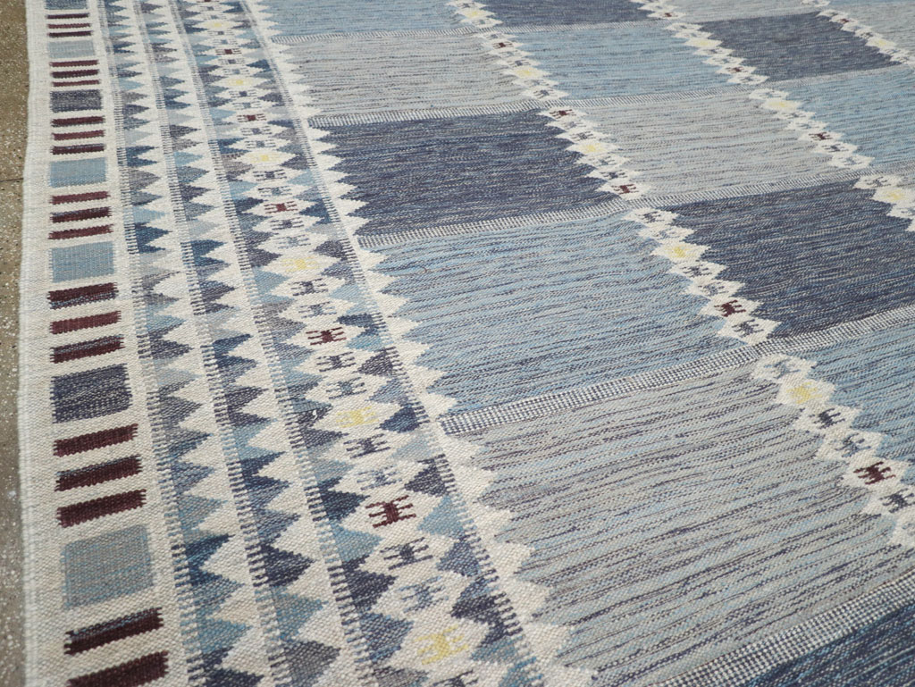 Swedish Inspired Modern Turkish Kilim Large Room Size Carpet, No.32199 - Gss