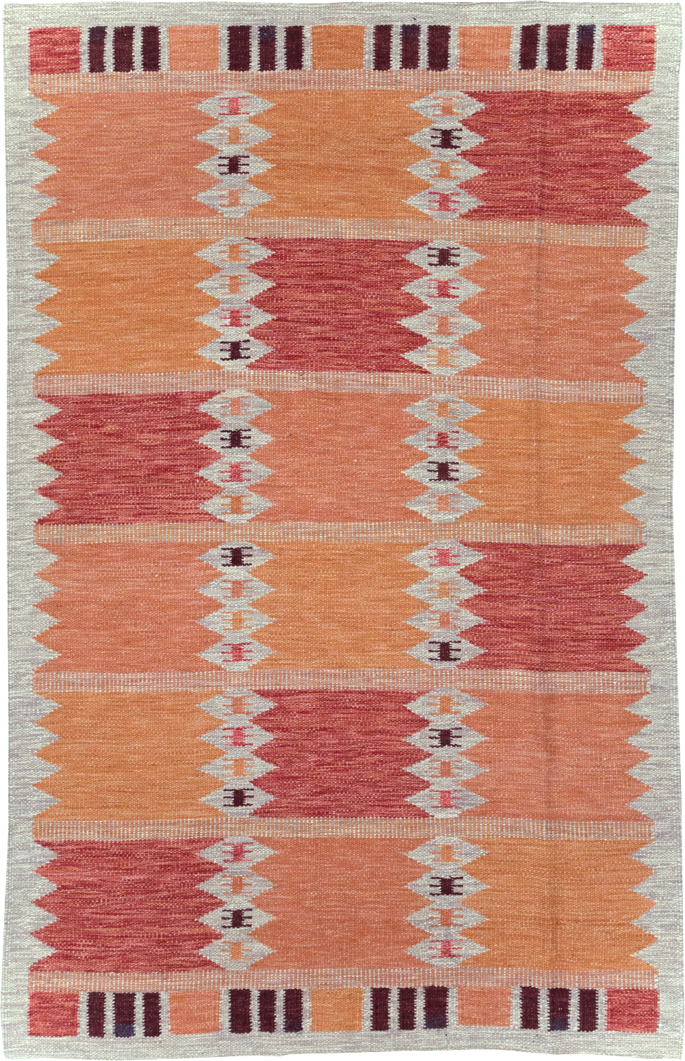 Swedish Inspired Contemporary Turkish Flatweave Accent Rug, No.32201 - Gss