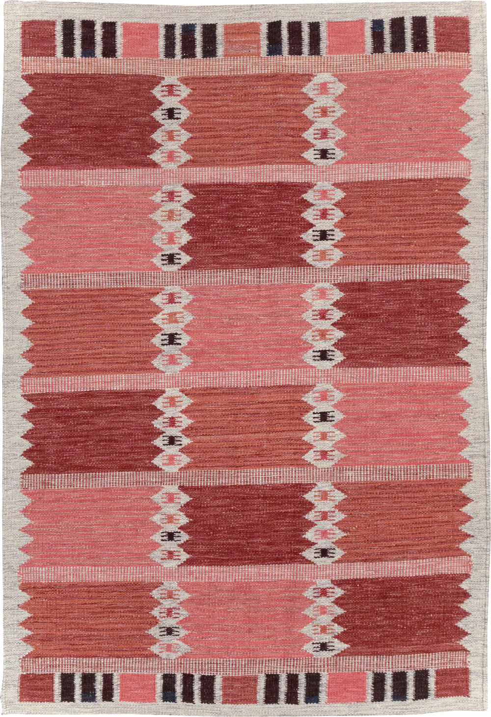Swedish Inspired Modern Turkish Flatweave Rug, No.32202 - Gss