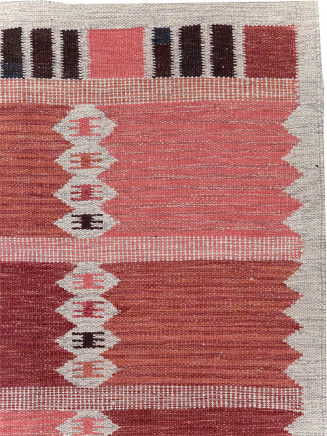 Swedish Inspired Modern Turkish Flatweave Rug, No.32202 - Gss