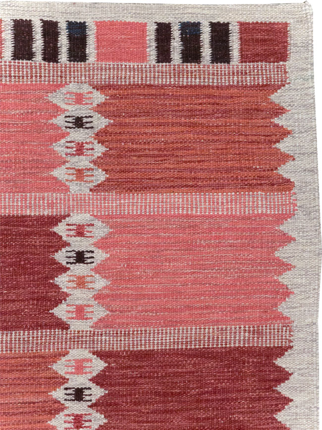 Swedish Inspired Modern Turkish Flatweave Rug, No.32202 - Gss