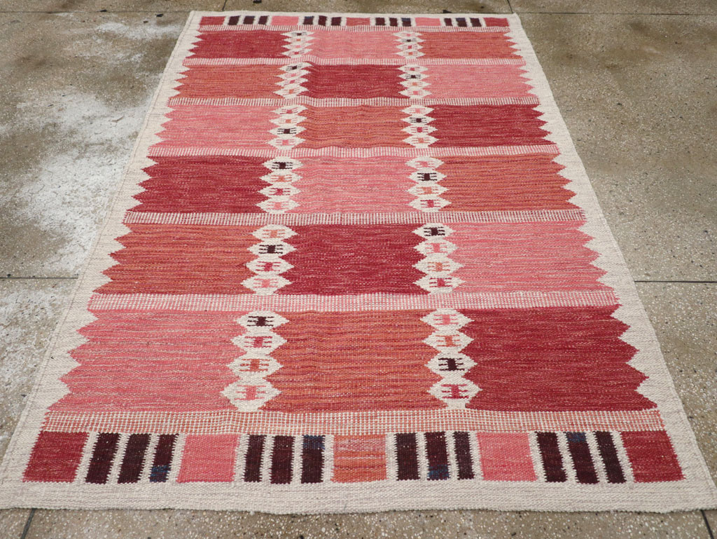 Swedish Inspired Modern Turkish Flatweave Rug, No.32202 - Gss
