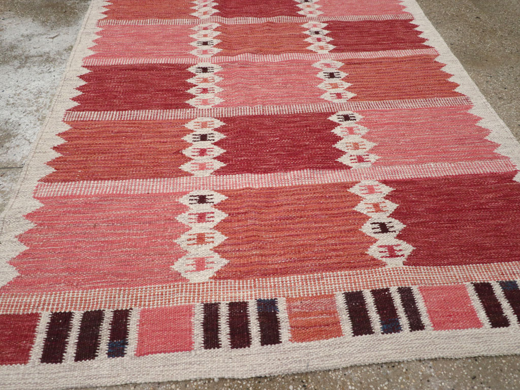 Swedish Inspired Modern Turkish Flatweave Rug, No.32202 - Gss