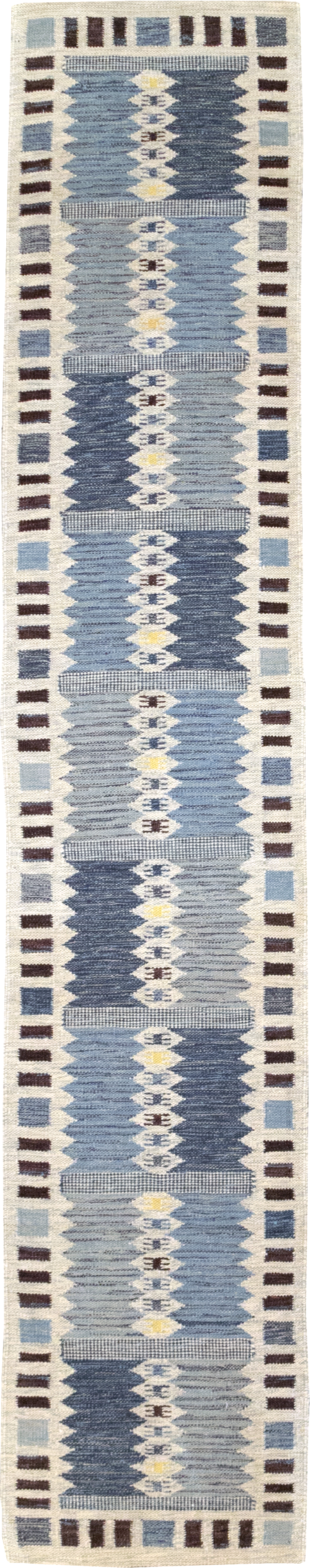 Swedish Inspired Contemporary Turkish Flatweave Runner, No.32203 - Gss
