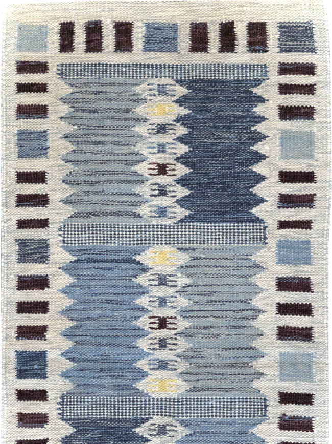 Swedish Inspired Contemporary Turkish Flatweave Runner, No.32203 - Gss