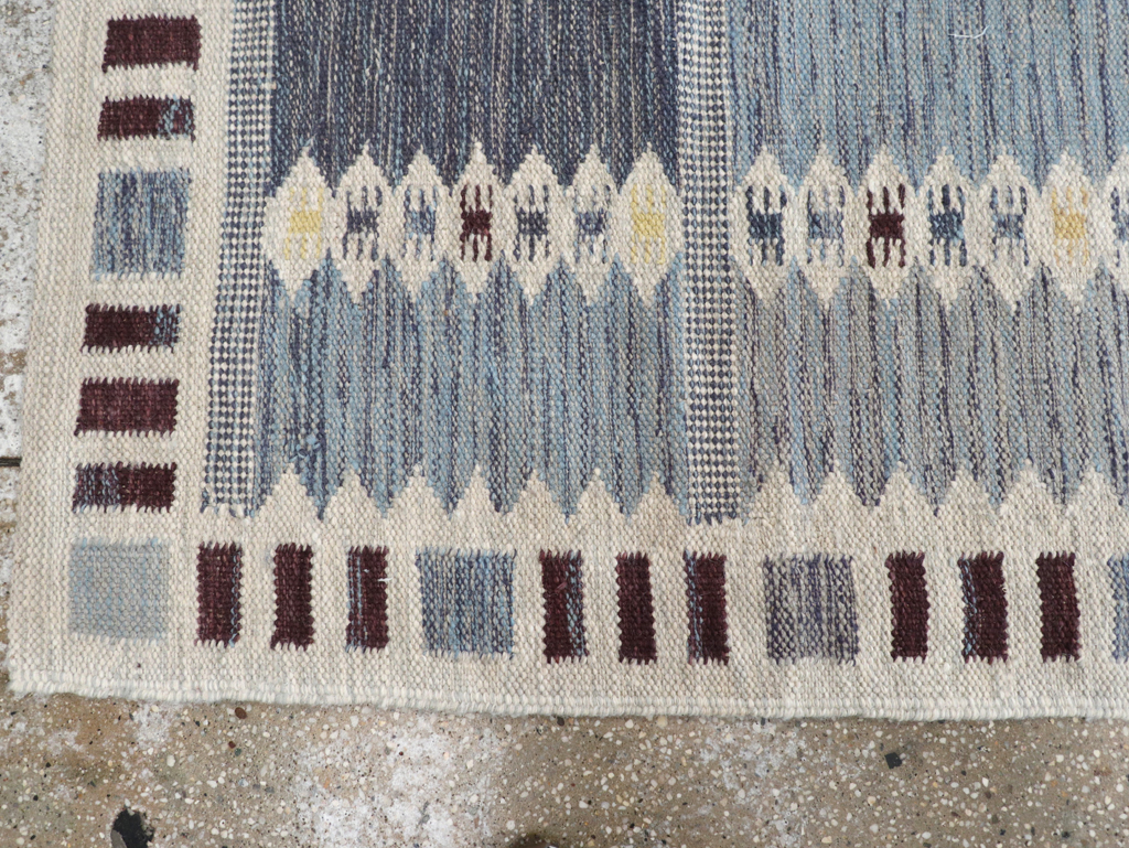 Swedish Inspired Contemporary Turkish Flatweave Runner, No.32203 - Gss