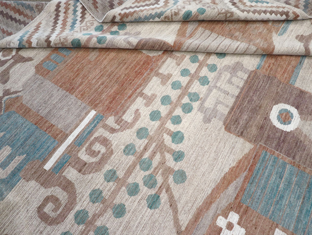 Modern East Turkestan Vase Khotan Room Size Carpet, No.32207 - Gss