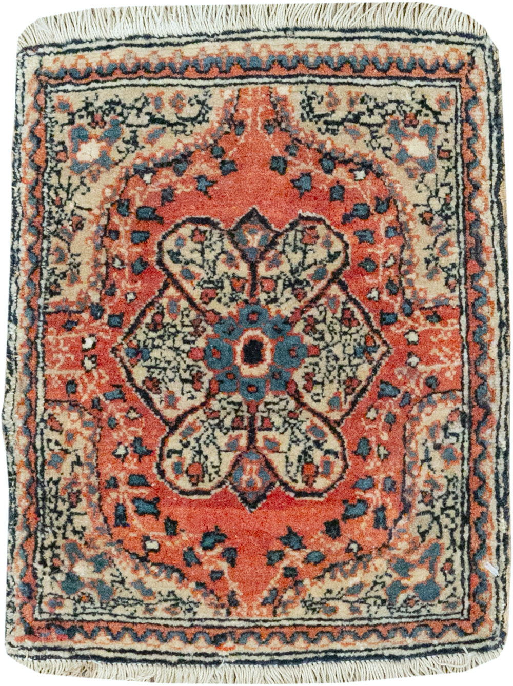 Antique Persian Tabriz Throw Rug, No.32209 - Gss