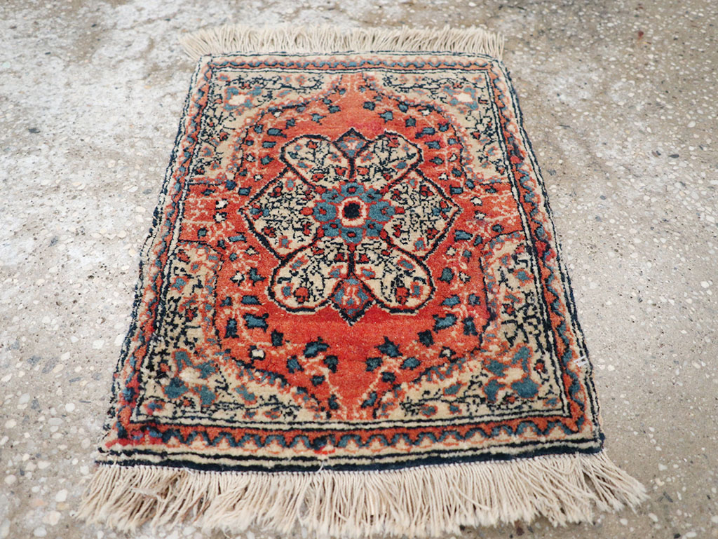 Antique Persian Tabriz Throw Rug, No.32209 - Gss