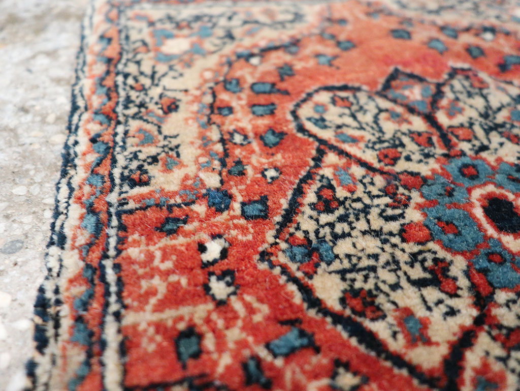 Antique Persian Tabriz Throw Rug, No.32209 - Gss