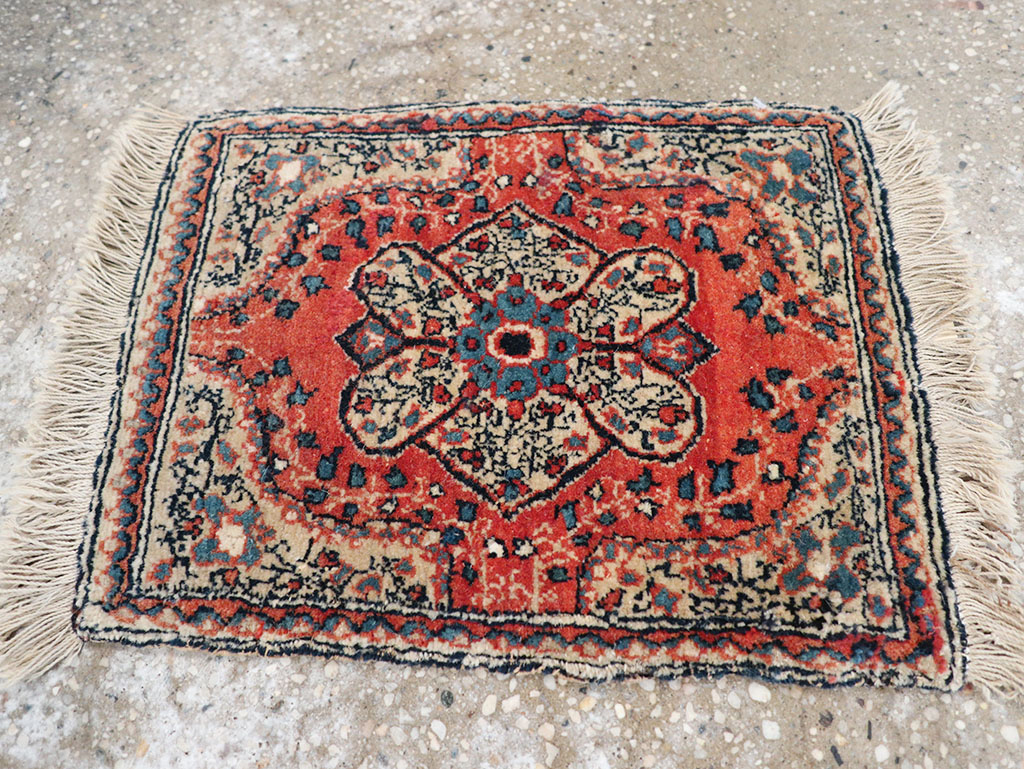 Antique Persian Tabriz Throw Rug, No.32209 - Gss