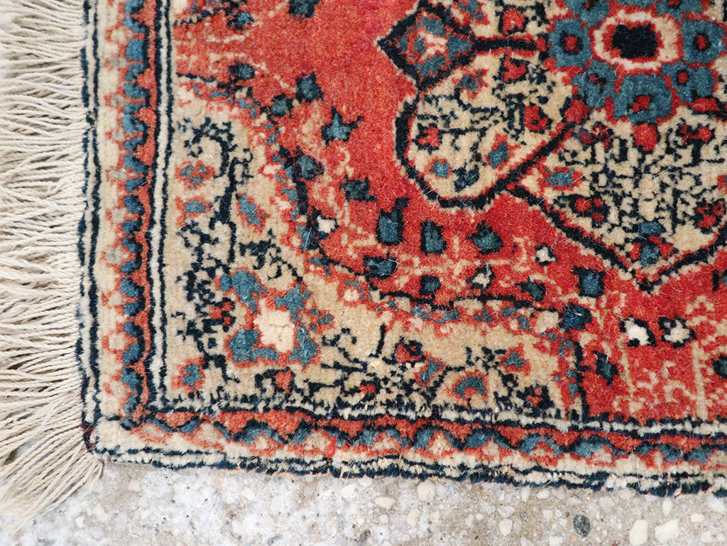 Antique Persian Tabriz Throw Rug, No.32209 - Gss