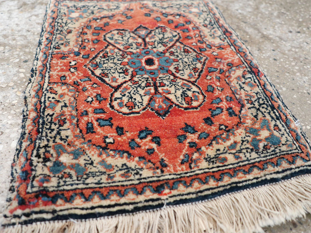 Antique Persian Tabriz Throw Rug, No.32209 - Gss