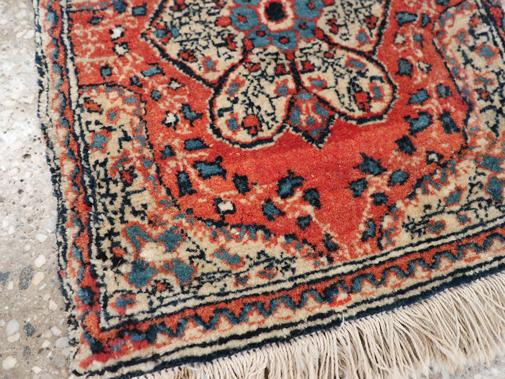Antique Persian Tabriz Throw Rug, No.32209 - Gss