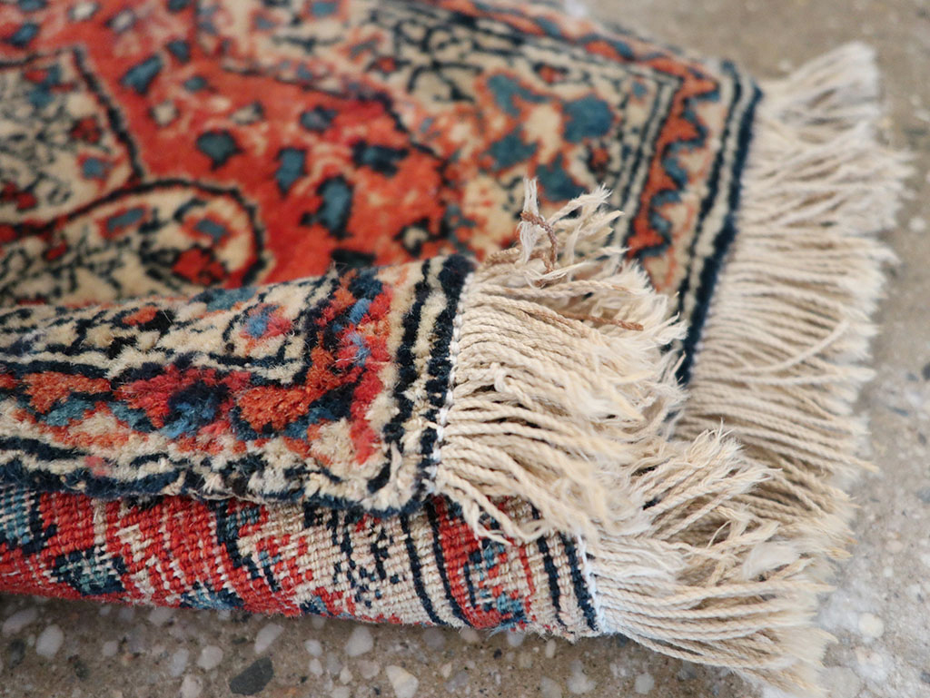 Antique Persian Tabriz Throw Rug, No.32209 - Gss