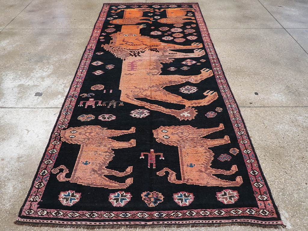 Vintage Turkish Anatolian Pictorial Gallery Rug, No.32214 - Gss