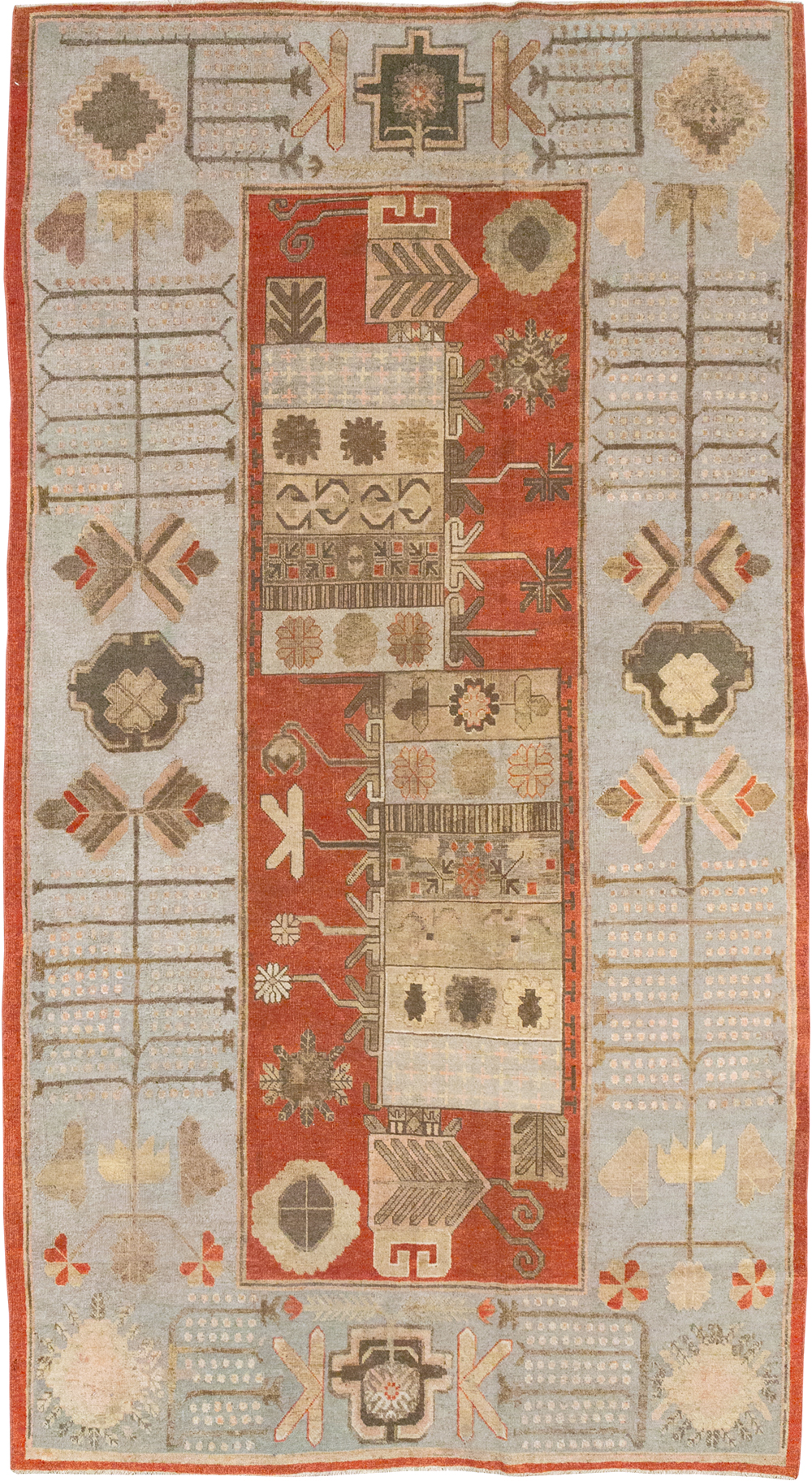 Antique East Turkestan Khotan Accent Carpet, No.32215 - Gss