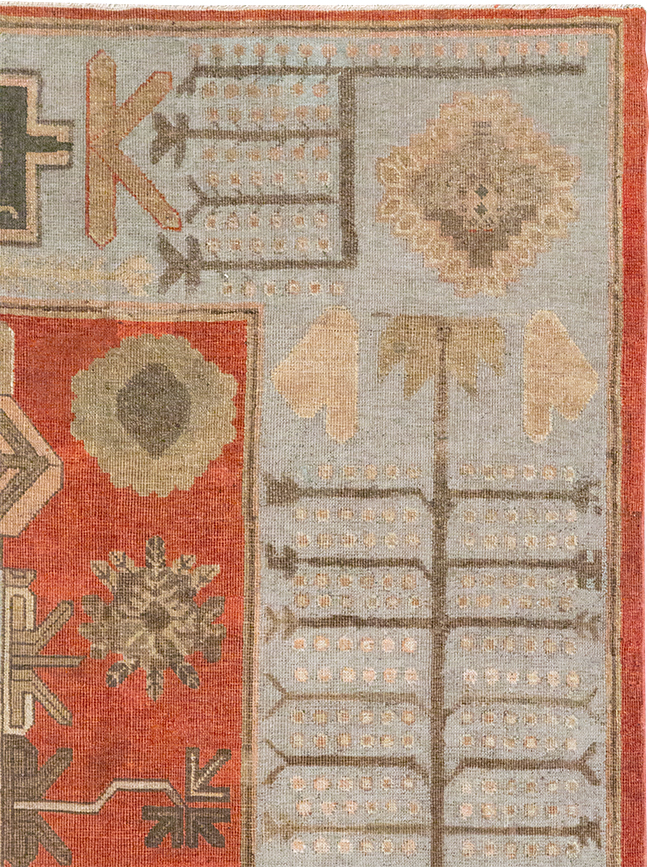 Antique East Turkestan Khotan Accent Carpet, No.32215 - Gss