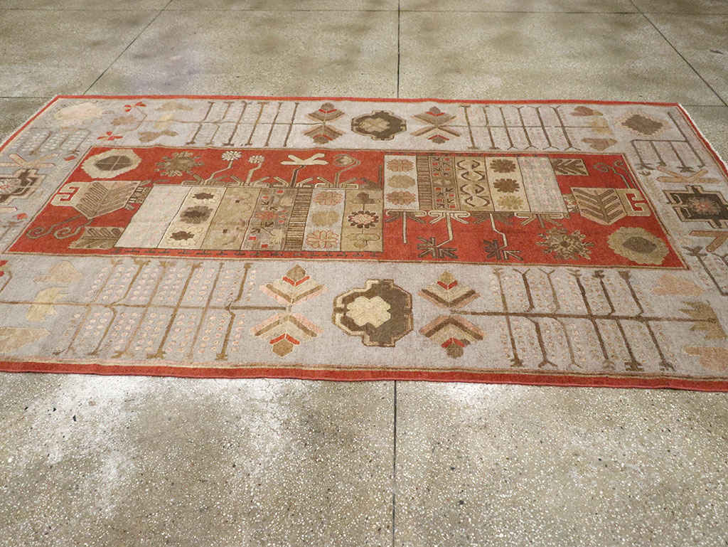 Antique East Turkestan Khotan Accent Carpet, No.32215 - Gss