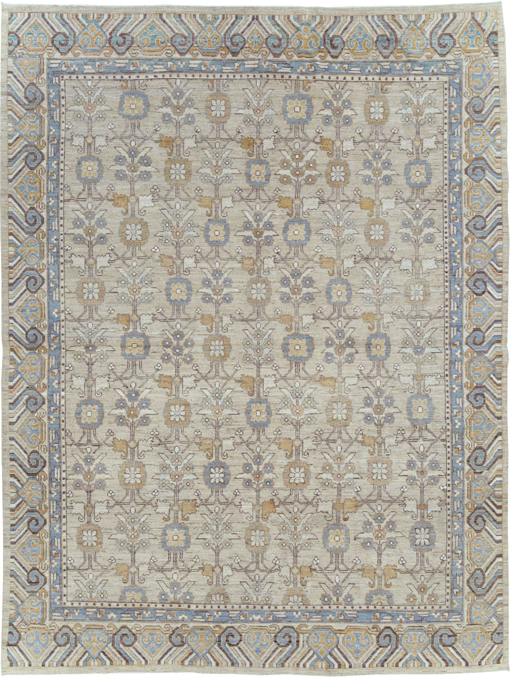 Modern East Turkestan Khotan Room Size Carpet, No.32218 - Gss
