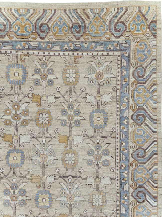 Modern East Turkestan Khotan Room Size Carpet, No.32218 - Gss