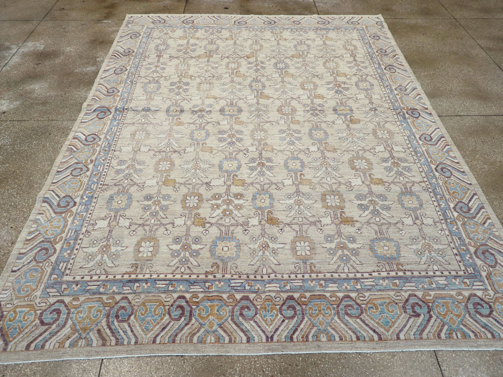 Modern East Turkestan Khotan Room Size Carpet, No.32218 - Gss