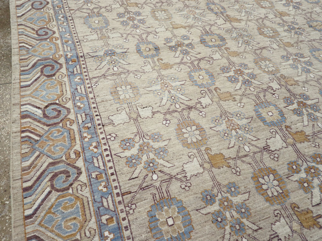 Modern East Turkestan Khotan Room Size Carpet, No.32218 - Gss