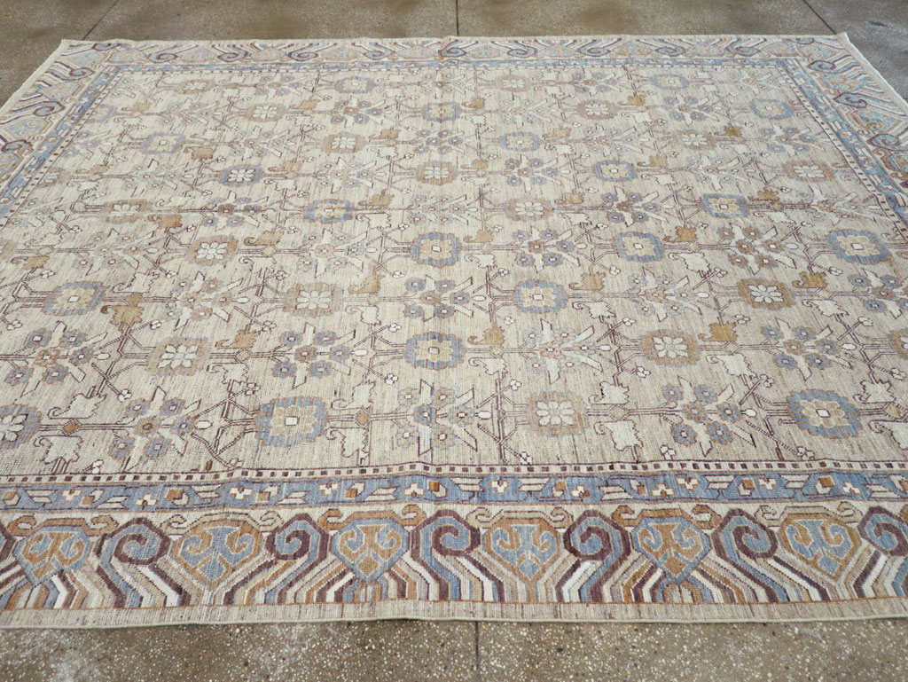 Modern East Turkestan Khotan Room Size Carpet, No.32218 - Gss
