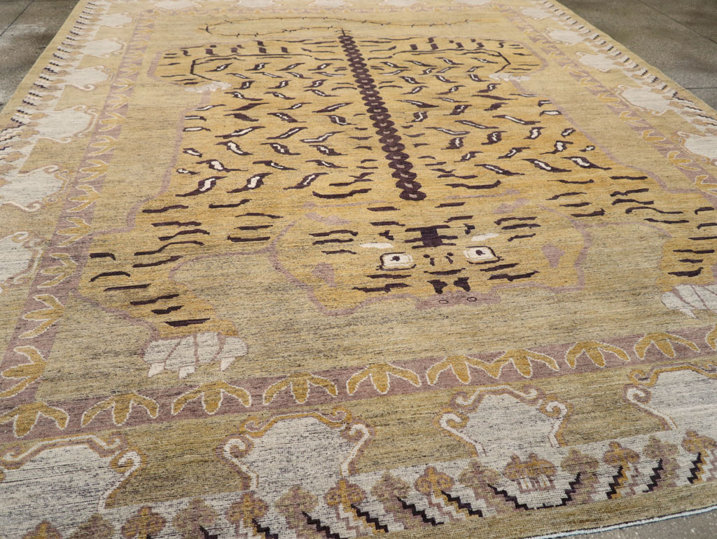 Modern East Turkestan Pictorial Khotan Room Size Carpet, No.32222 - Gss
