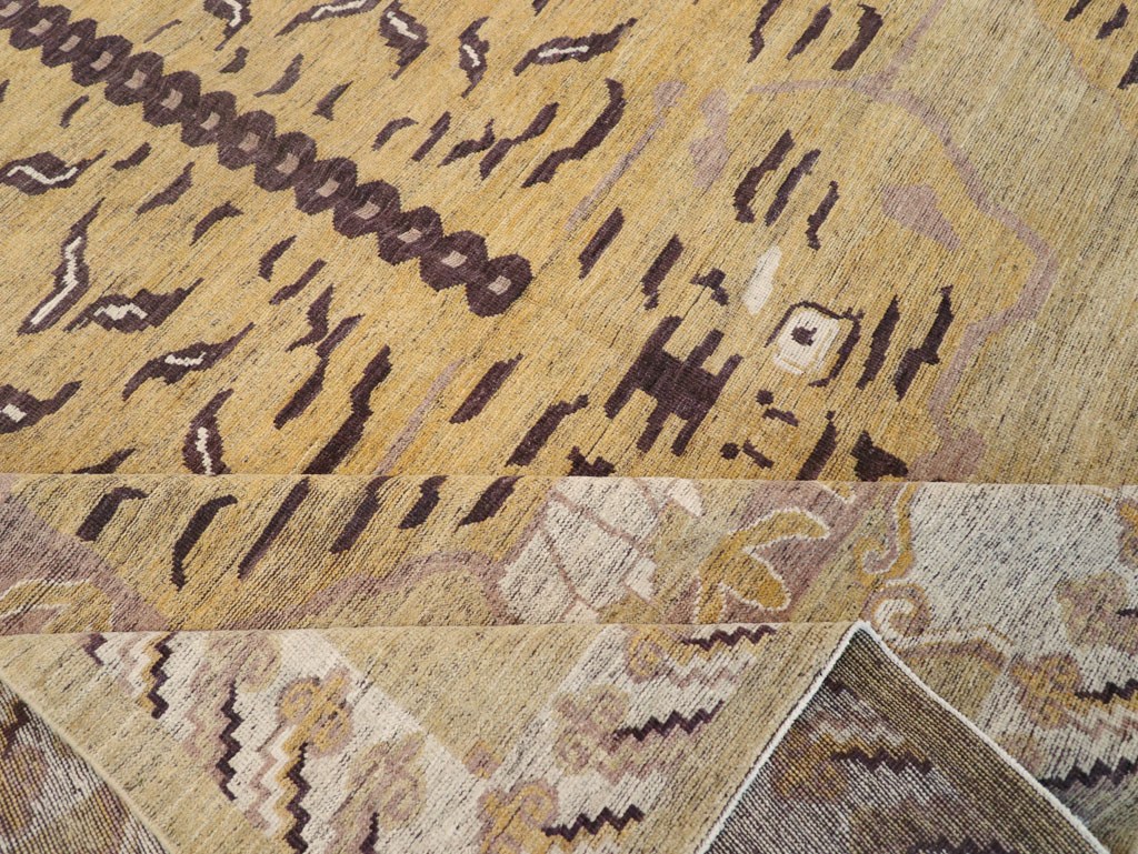 Modern East Turkestan Pictorial Khotan Room Size Carpet, No.32222 - Gss