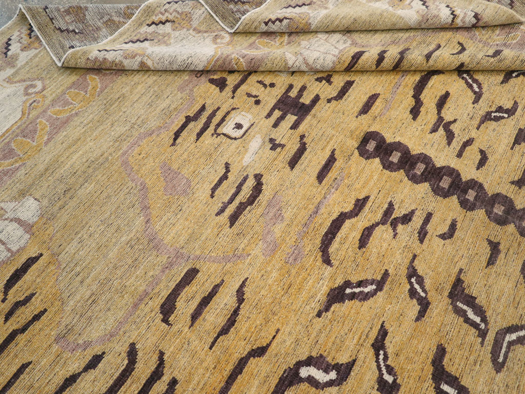 Modern East Turkestan Pictorial Khotan Room Size Carpet, No.32222 - Gss