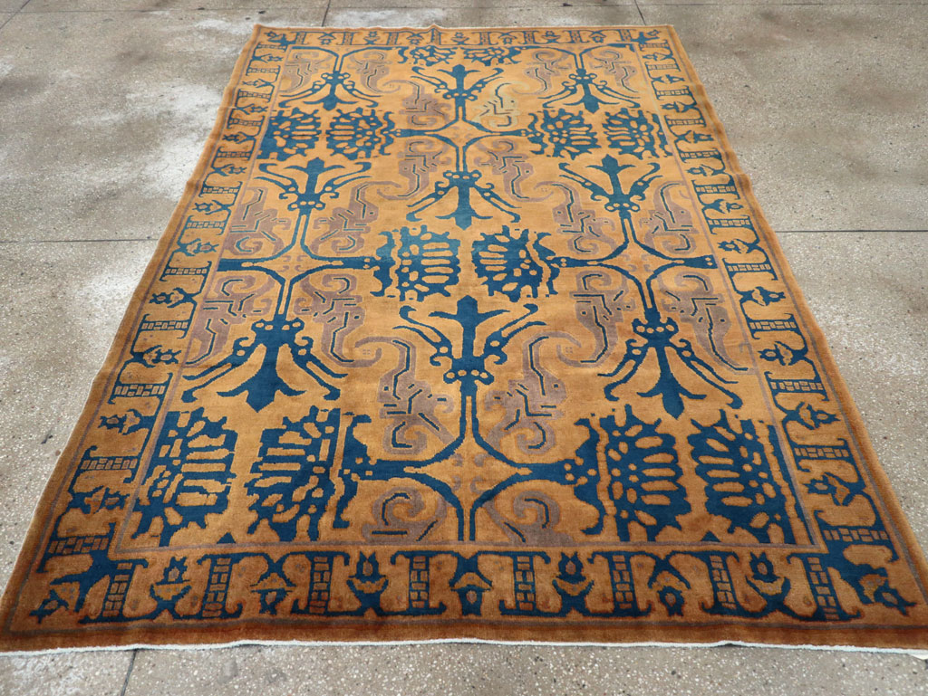 Vintage Chinese Art Deco Accent Carpet, No.32223 - Gss