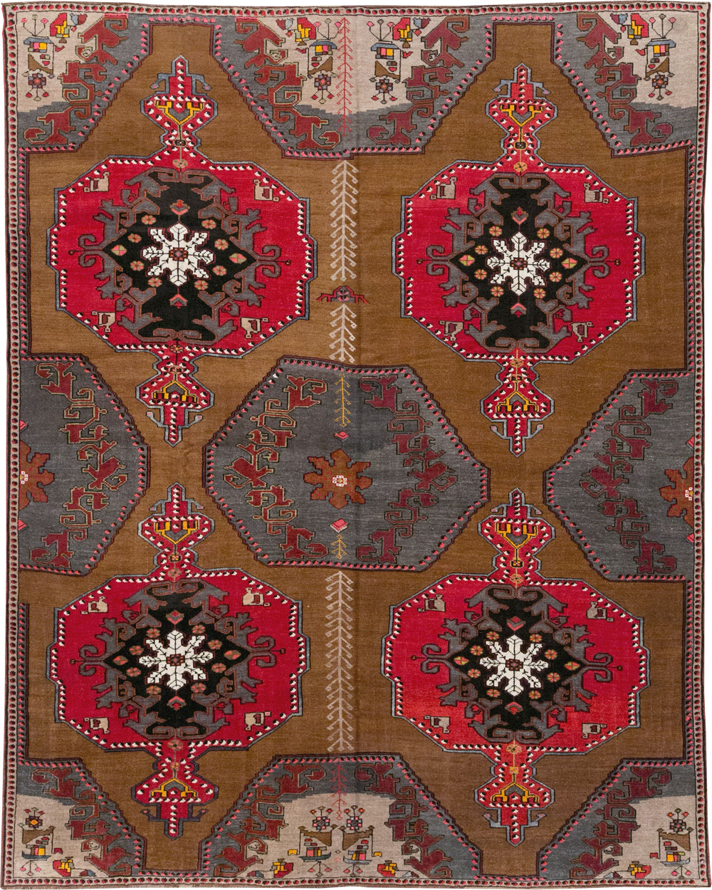 Vintage Turkish Anatolian Room Size Carpet, No.32224 - Gss