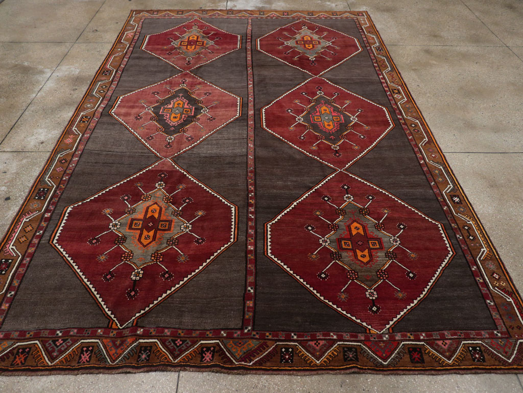Vintage Turkish Anatolian Tribal Room Size Carpet, No.32225 - Gss
