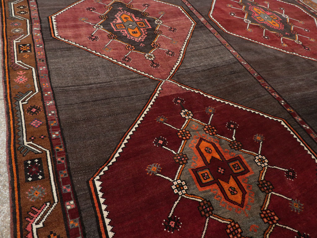 Vintage Turkish Anatolian Tribal Room Size Carpet, No.32225 - Gss