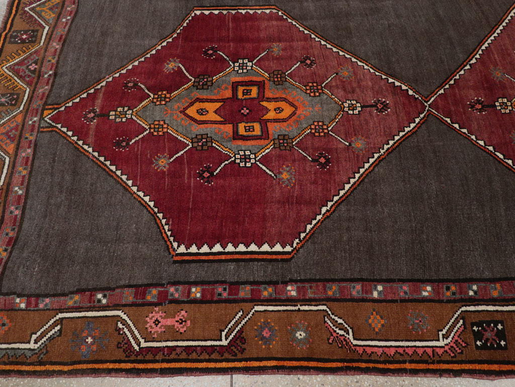 Vintage Turkish Anatolian Tribal Room Size Carpet, No.32225 - Gss