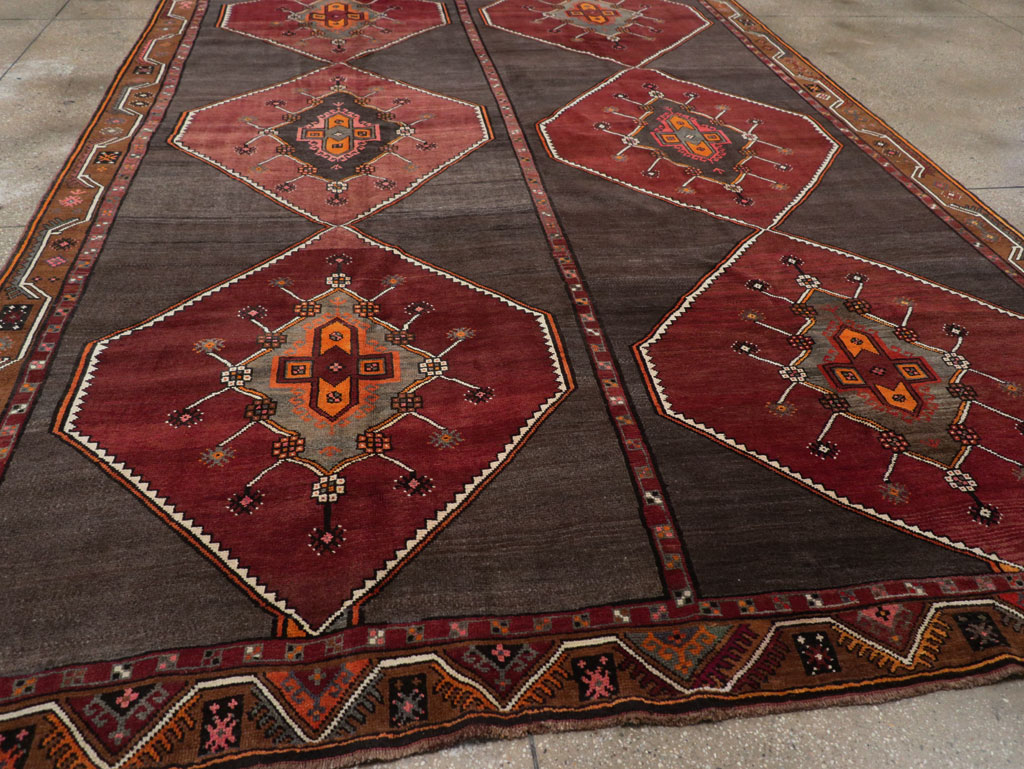 Vintage Turkish Anatolian Tribal Room Size Carpet, No.32225 - Gss