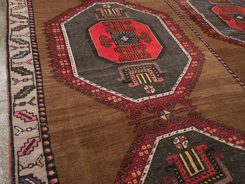 Vintage Turkish Tribal Room Size Carpet, No.32226 - Gss