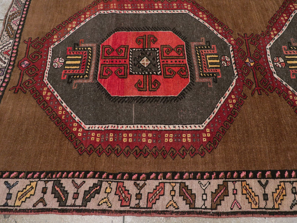 Vintage Turkish Tribal Room Size Carpet, No.32226 - Gss