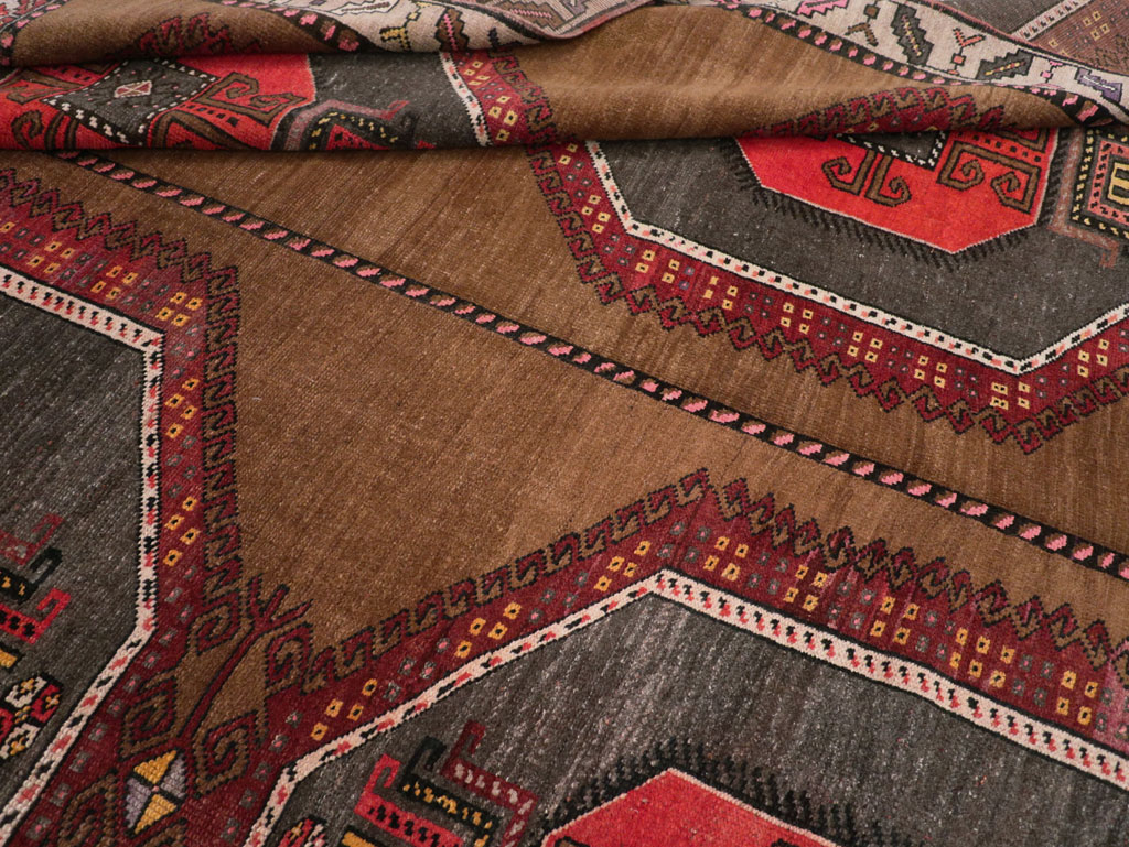 Vintage Turkish Tribal Room Size Carpet, No.32226 - Gss