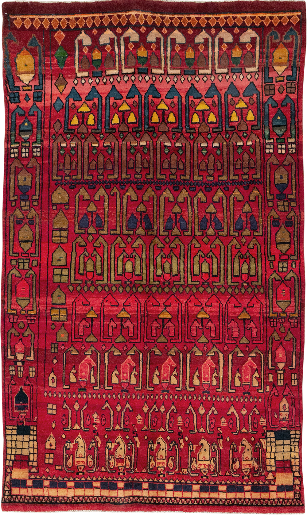 Vintage Persian Gabbeh Accent Rug, No.32232 - Gss